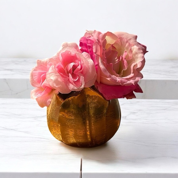 VTG Stangl Tulip Vase Hand Painted 22K Granada Gold 1960s Hollywood Regency MCM - Picture 1 of 5